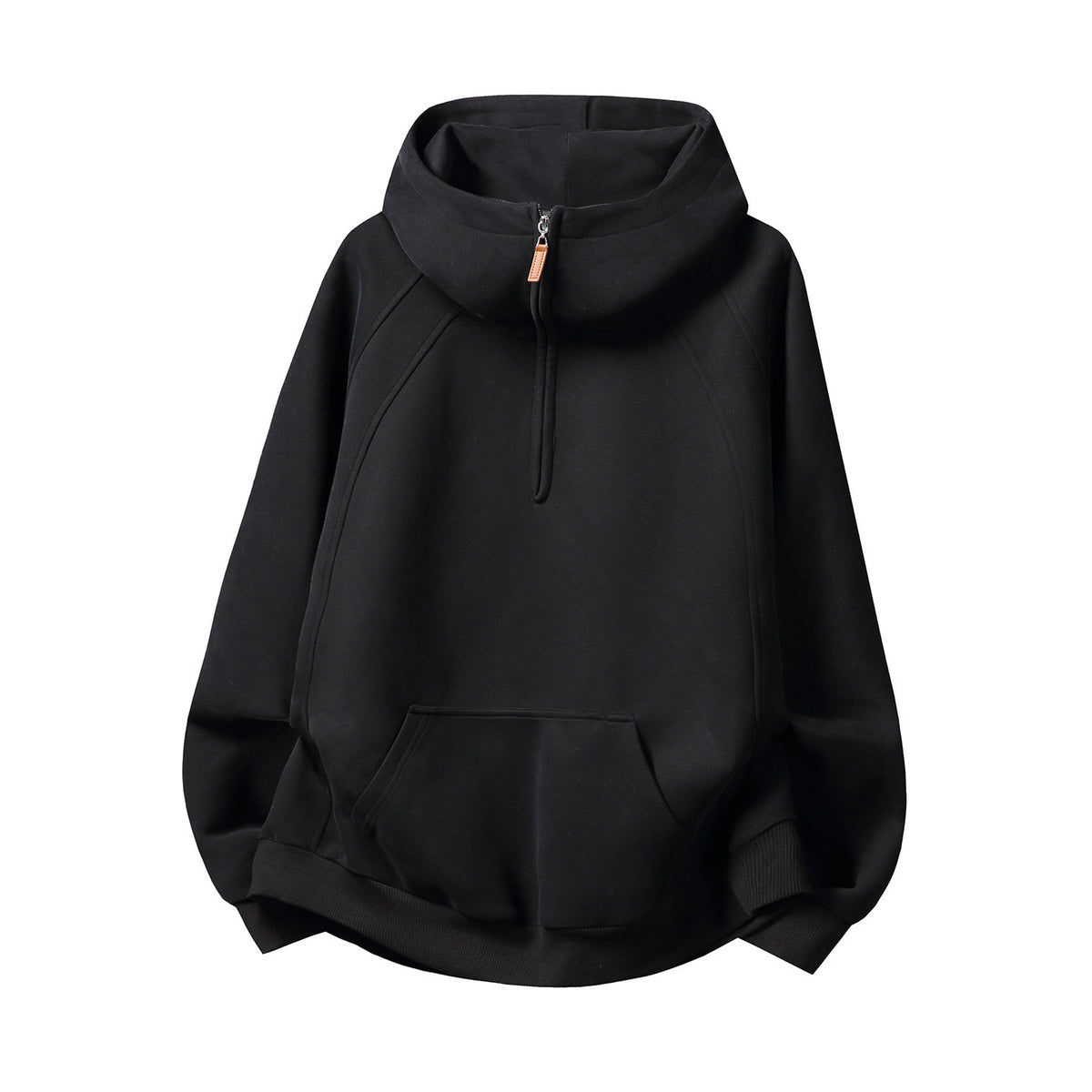Unisex hoodie with zipper and stand-up collar