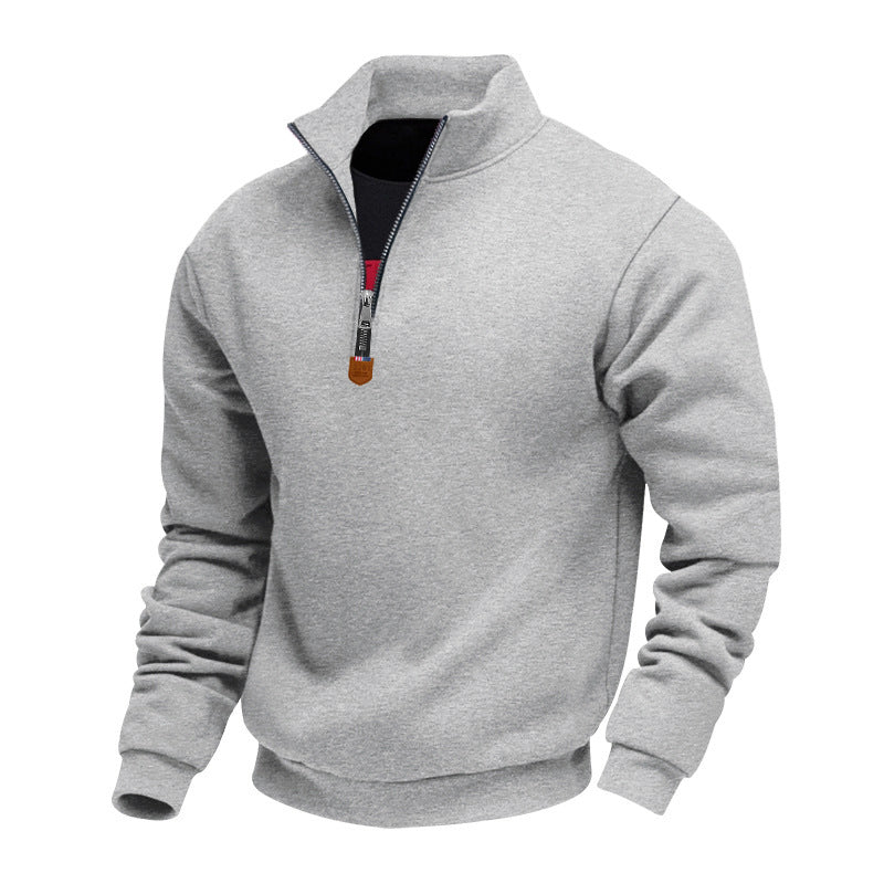 Athletic men's sweater with zipper and lining