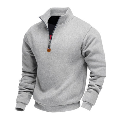 Athletic men's sweater with zipper and lining