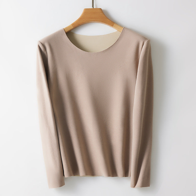 Thermal long-sleeve undershirt, round neckline, fitted