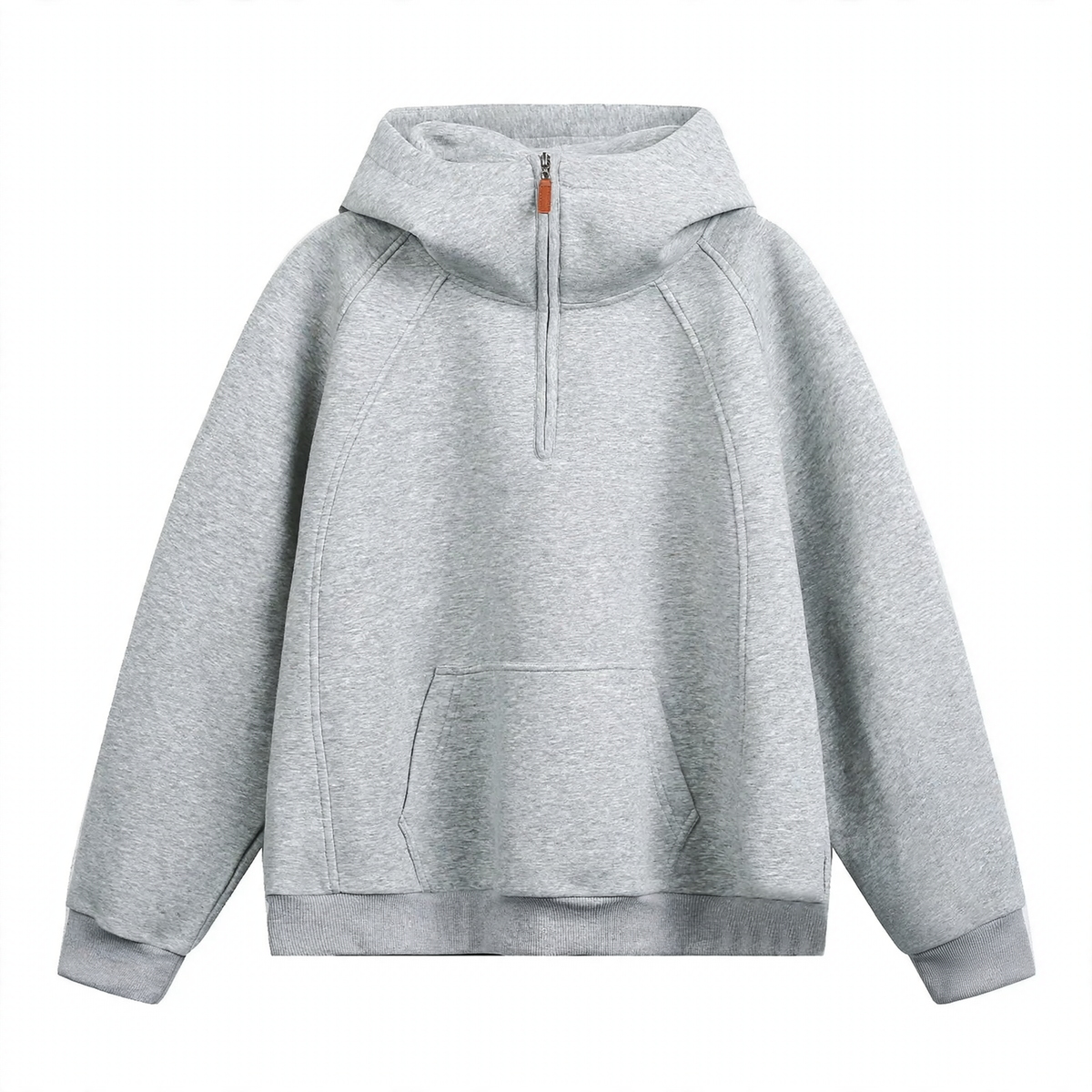 Unisex hoodie with zipper and stand-up collar
