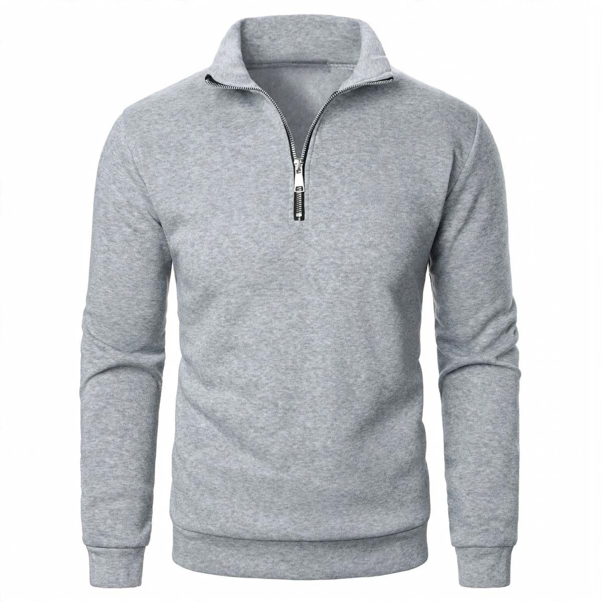 Men's sweatshirt with stand-up collar and zipper