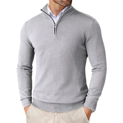 Men's sweatshirt with stand-up collar and zipper
