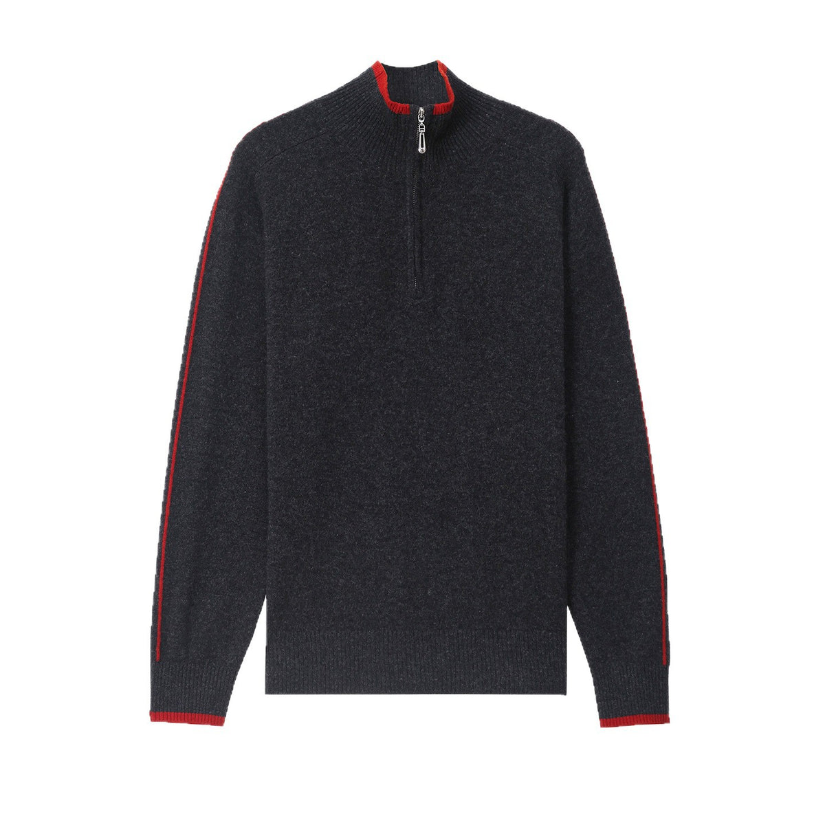 Women's polo knit sweater with zipper