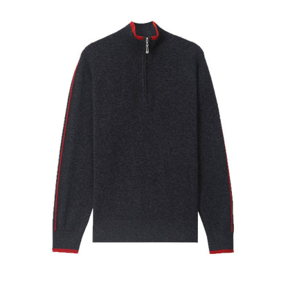 Women's polo knit sweater with zipper