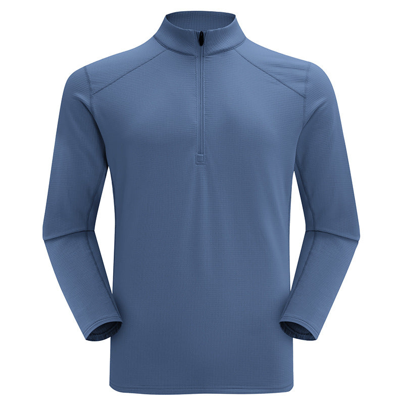Sporty fleece sweatshirt with stand-up collar