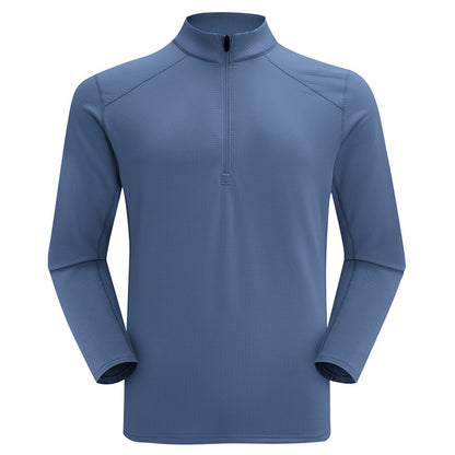 Sporty fleece sweatshirt with stand-up collar