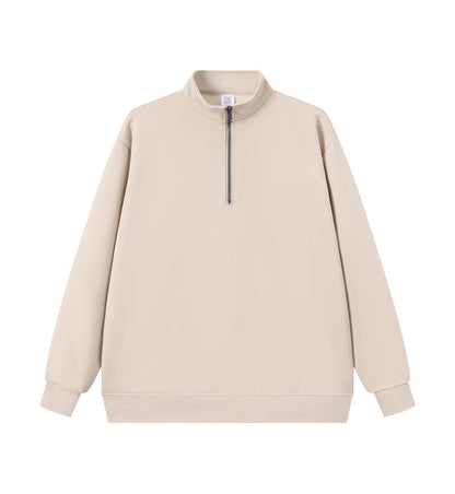 Unisex sweatshirt with stand-up collar and zipper