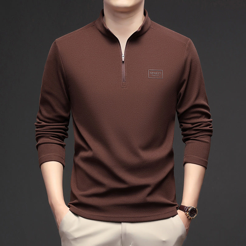 Men's sweatshirt with zipper and stand-up collar