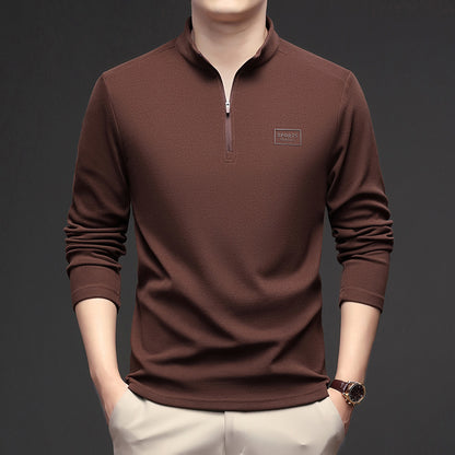 Men's sweatshirt with zipper and stand-up collar