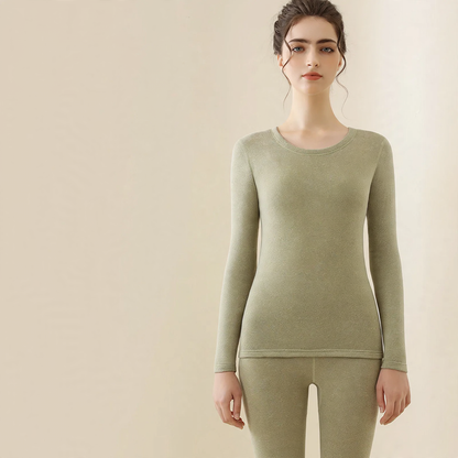 Thermal underwear set made of silk and wool