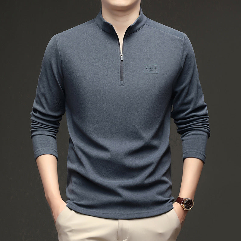 Men's sweatshirt with zipper and stand-up collar