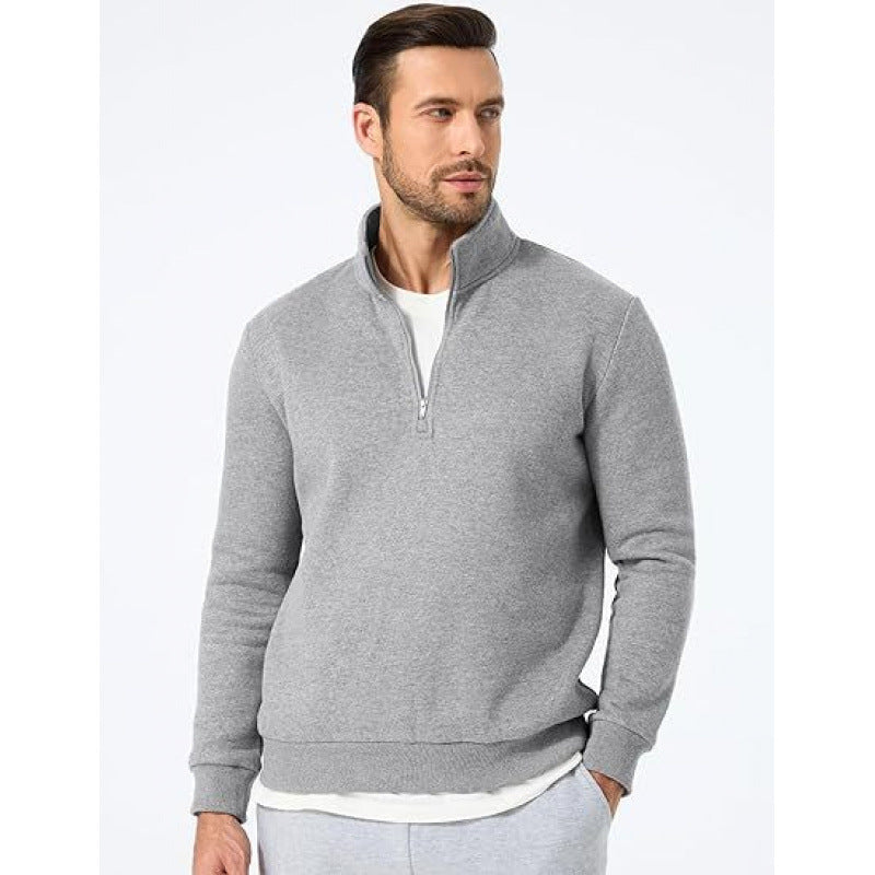 Men's sweatshirt with stand-up collar and zipper