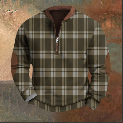 Men's sweatshirt with zipper and 3D print