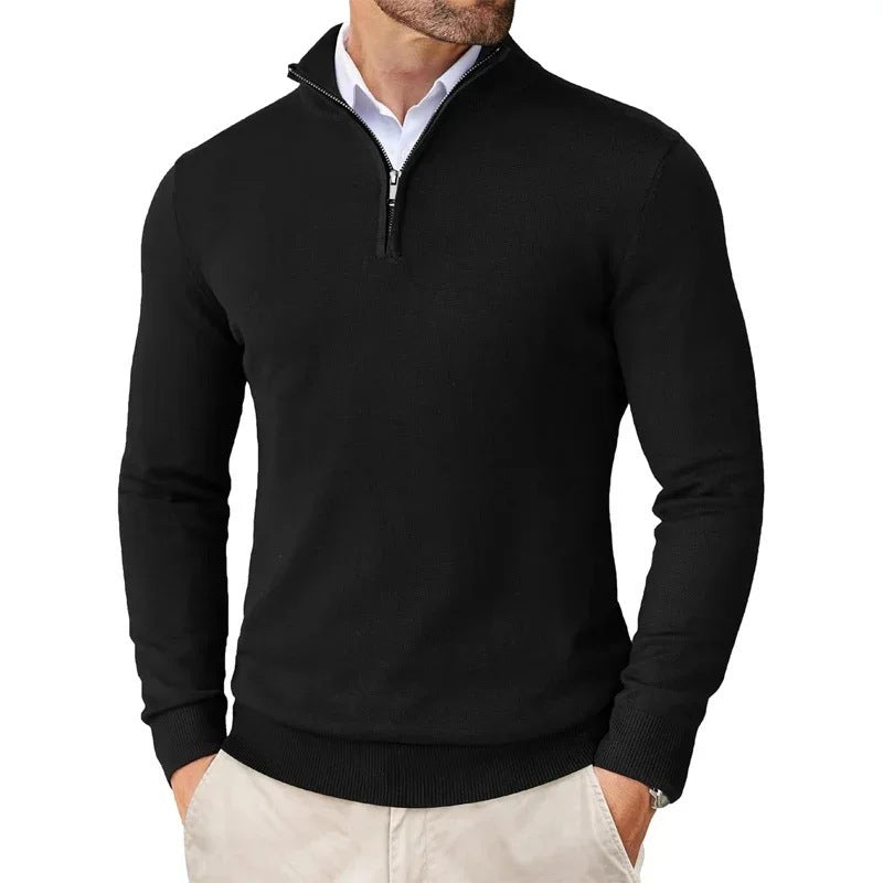 Men's sweatshirt with stand-up collar and zipper