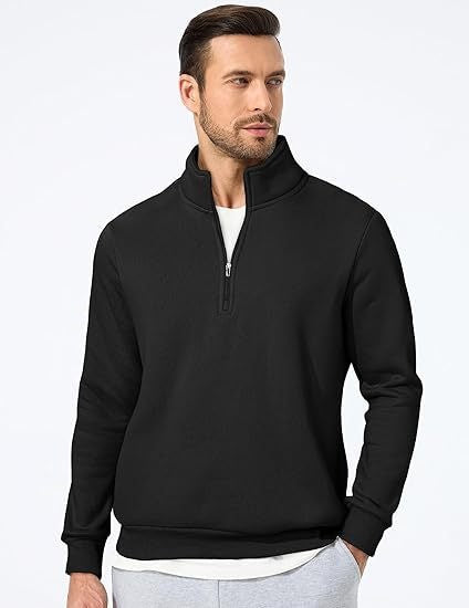 Men's sweatshirt with stand-up collar and zipper