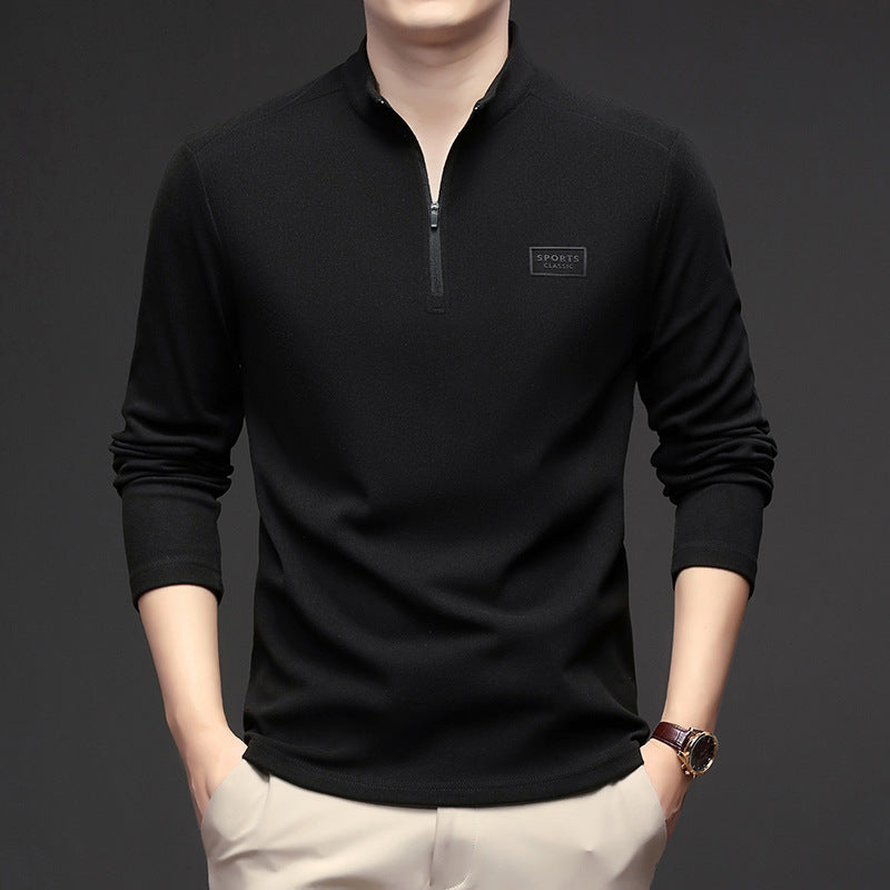 Men's sweatshirt with zipper and stand-up collar