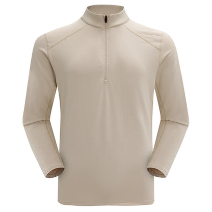 Sporty fleece sweatshirt with stand-up collar