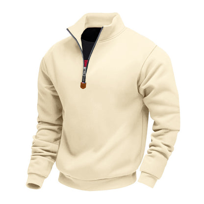 Athletic men's sweater with zipper and lining
