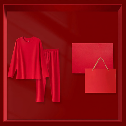Cotton underwear set in red, ideal as a gift