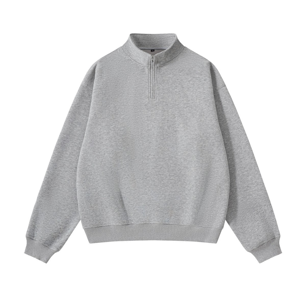 Unisex sweatshirt with zip and stand-up collar