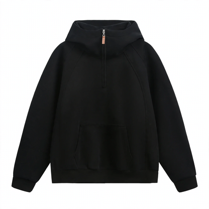 Unisex hoodie with zipper and stand-up collar