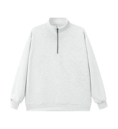 Unisex sweatshirt with stand-up collar and zipper