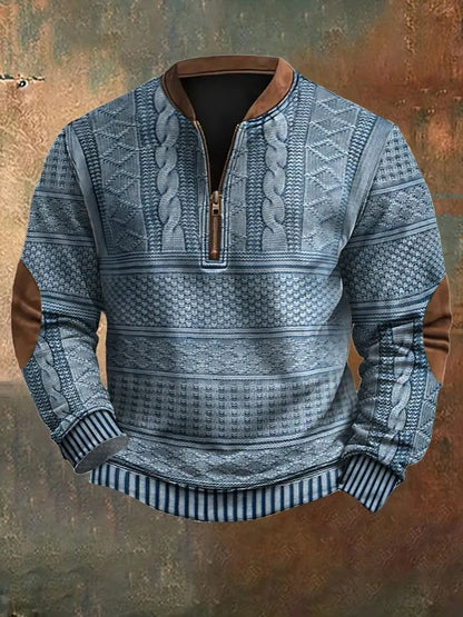Men's sweatshirt with zipper and 3D print