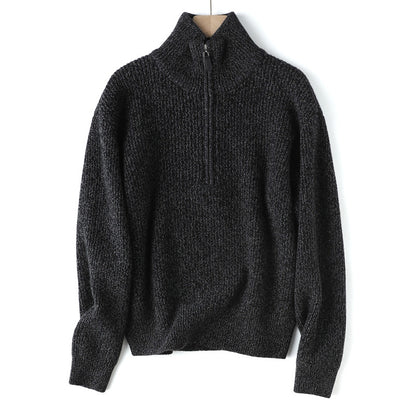 High-quality wool sweater with zipper