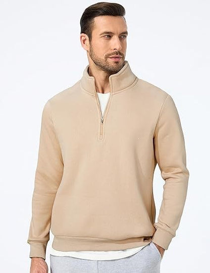 Men's sweatshirt with stand-up collar and zipper