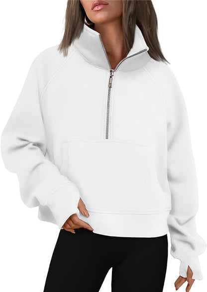 Women's sweatshirt with zipper and raglan sleeves