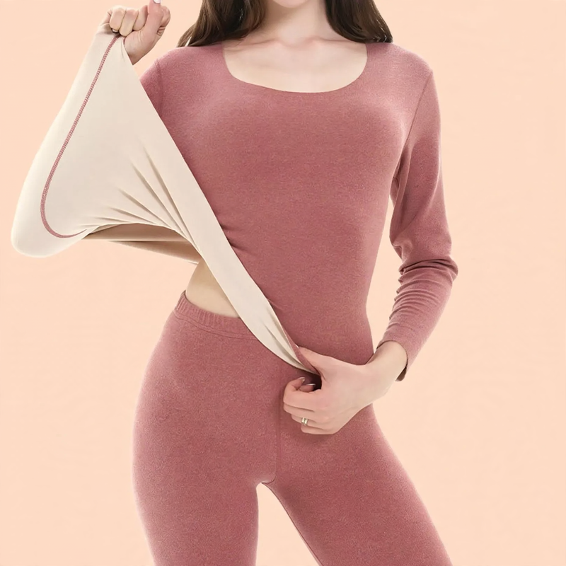 Thermal Women's Underwear Set, Round Neck