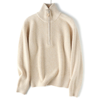 High-quality wool sweater with zipper