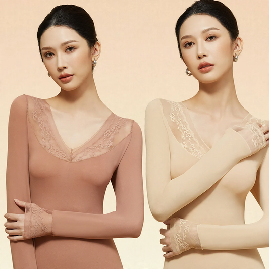 Elastic Thermal Underwear Set, V-Neck