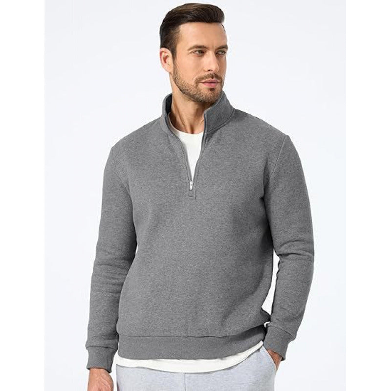 Men's sweatshirt with stand-up collar and zipper