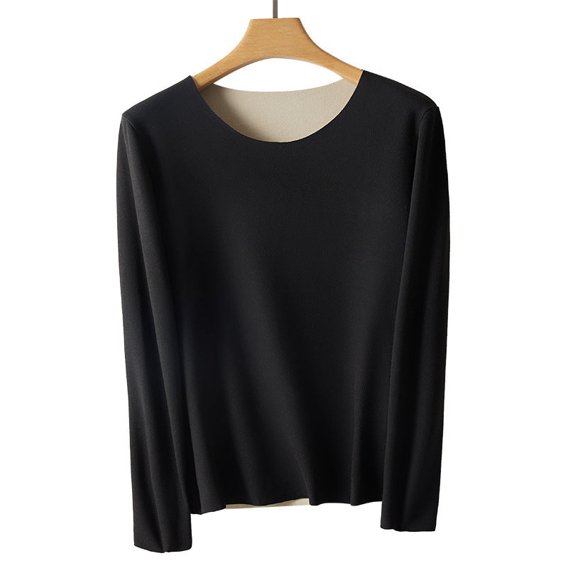 Thermal long-sleeve undershirt, round neckline, fitted