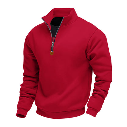 Athletic men's sweater with zipper and lining