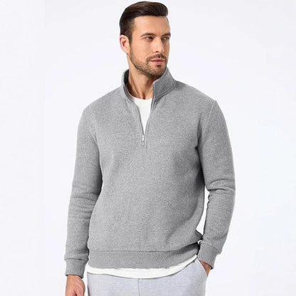 Men's sweatshirt with stand-up collar and zipper