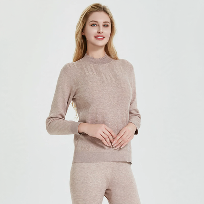 Thermal underwear set with wool and silk