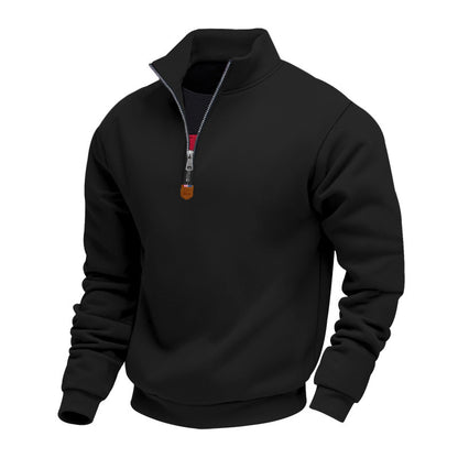 Athletic men's sweater with zipper and lining