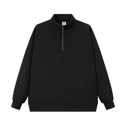 Unisex sweatshirt with stand-up collar and zipper