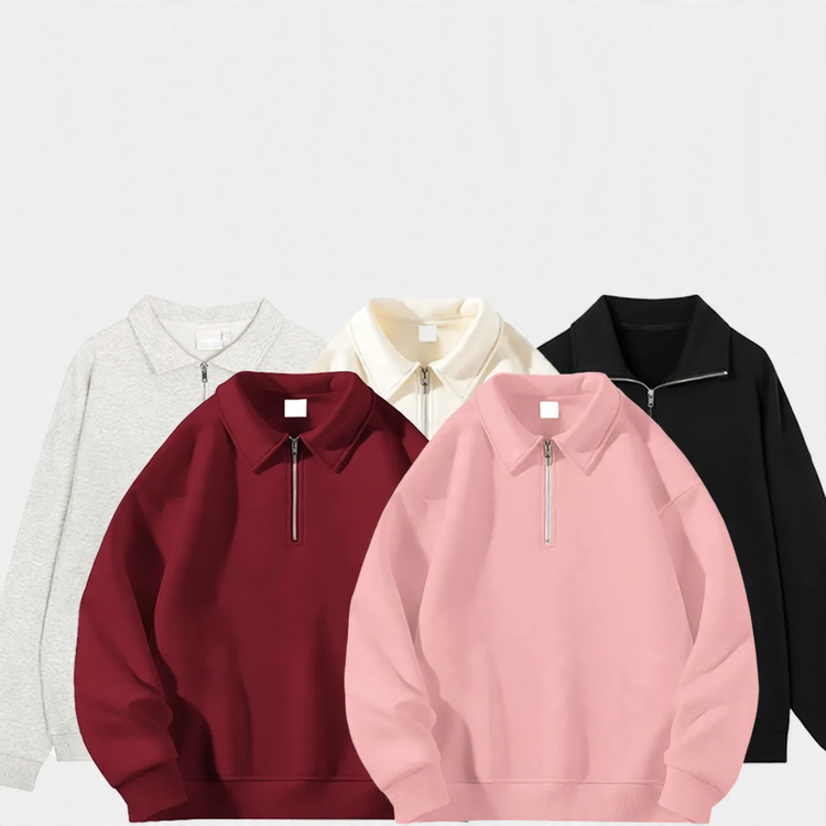 Polo sweatshirt with half zip