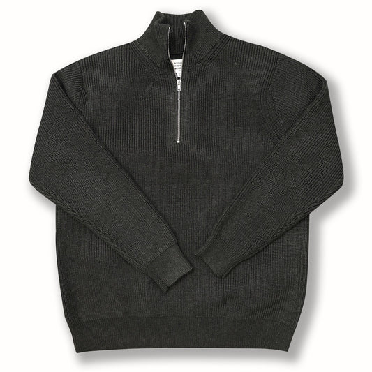 Unisex knitted sweater with zipper and stand-up collar
