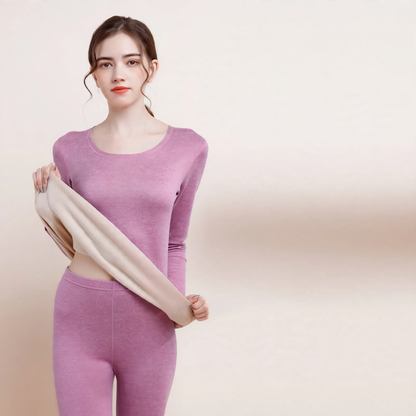 Thermal underwear set for women and men, round neck
