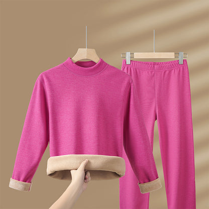 Thermal underwear set, lined, with stand-up collar