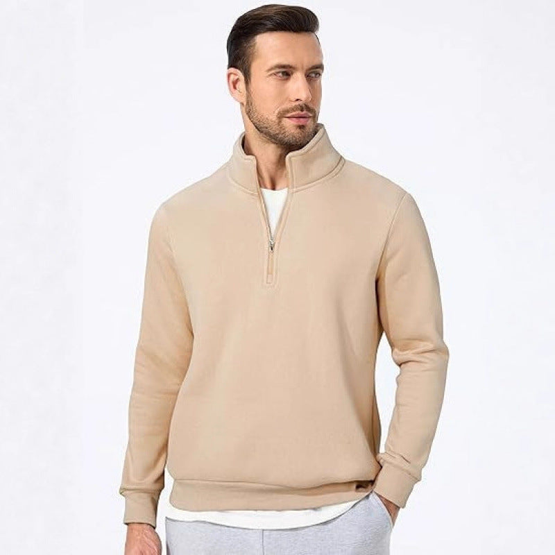 Men's sweatshirt with stand-up collar and zipper