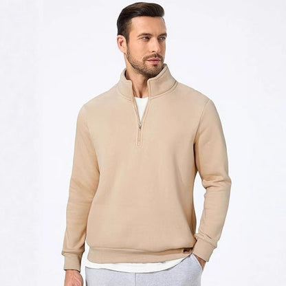 Men's sweatshirt with stand-up collar and zipper