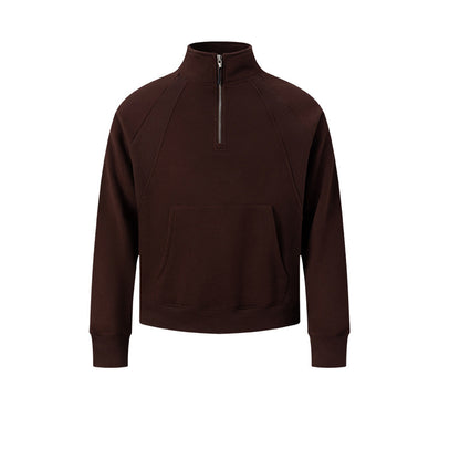 Sweatshirt with stand-up collar and zipper