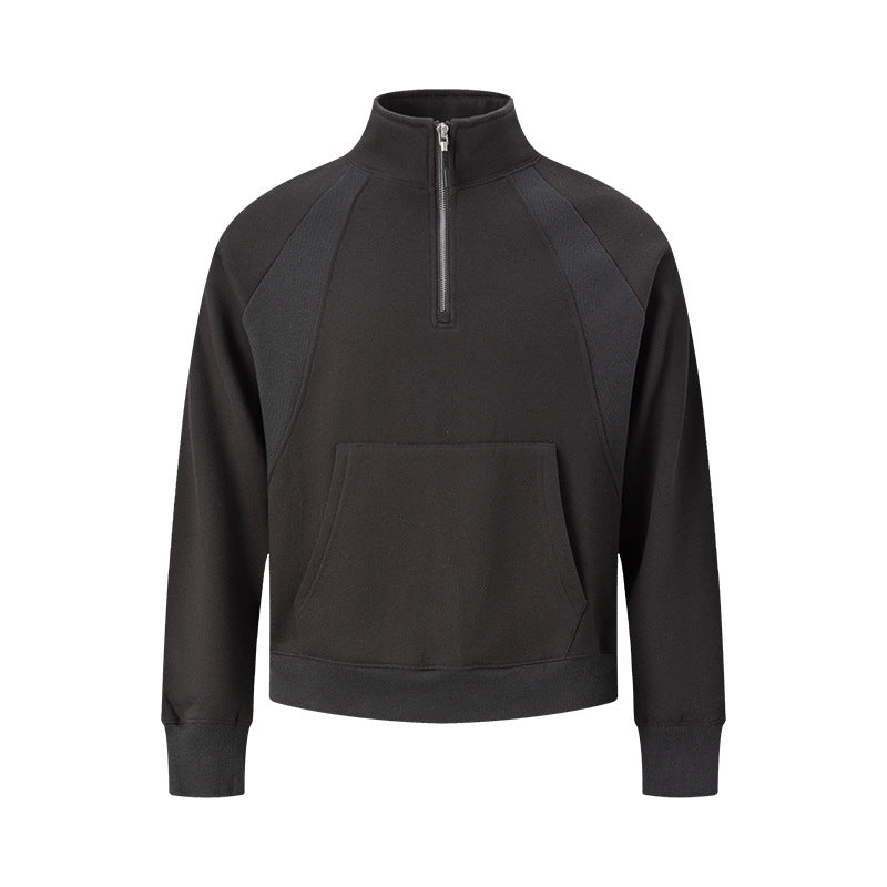 Sweatshirt with stand-up collar and zipper