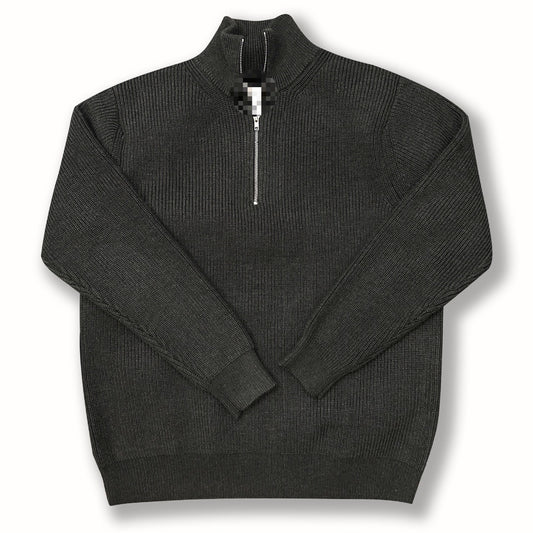 Unisex knitted sweater with zipper, cotton blend